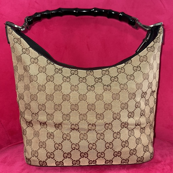Gucci bamboo strap shoulder tote hobo purse - Picture 2 of 16